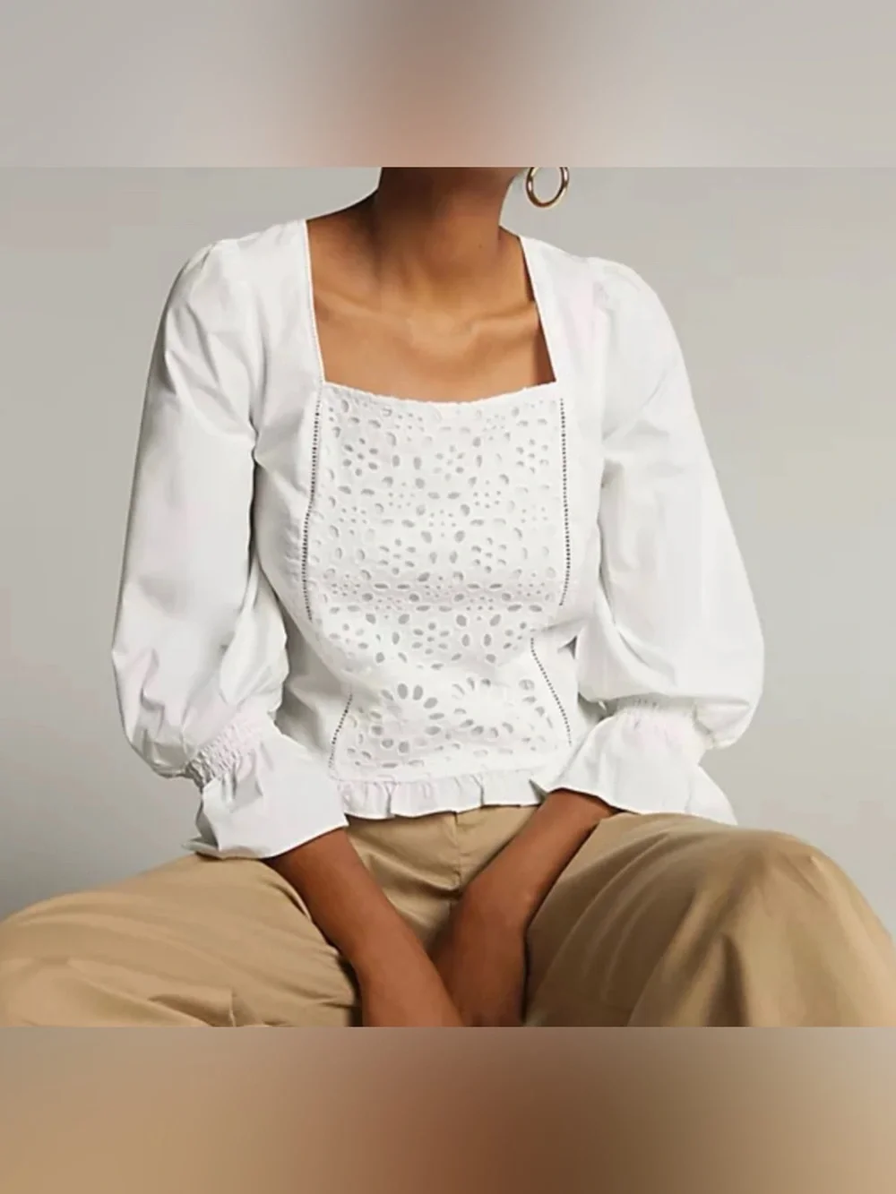 Anthropologie Maeve Sera Eyelet Blouse Sz small